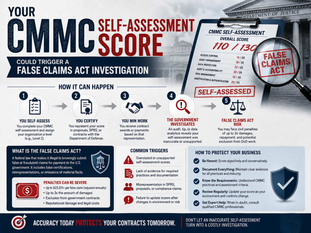 CMMC Self-Assessment False Claims Act Risk — Infograf